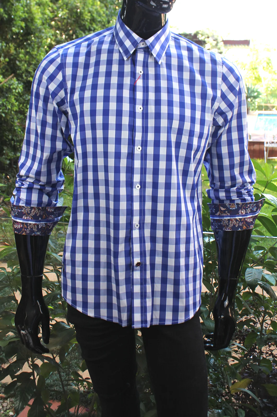 JOHN LENNON Mens Shelton Navy Check Shirt - Image 5