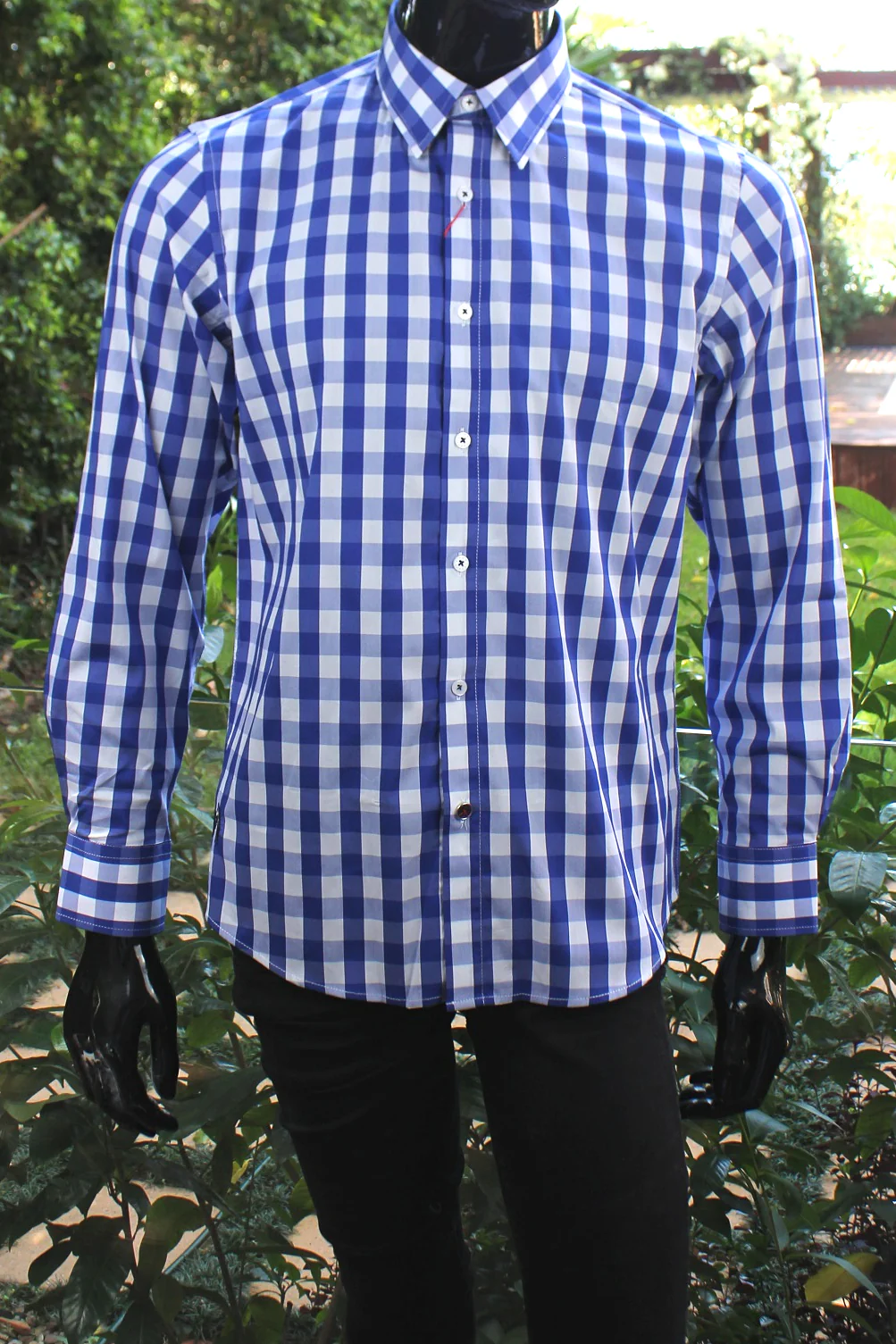 JOHN LENNON Mens Shelton Navy Check Shirt - Image 7