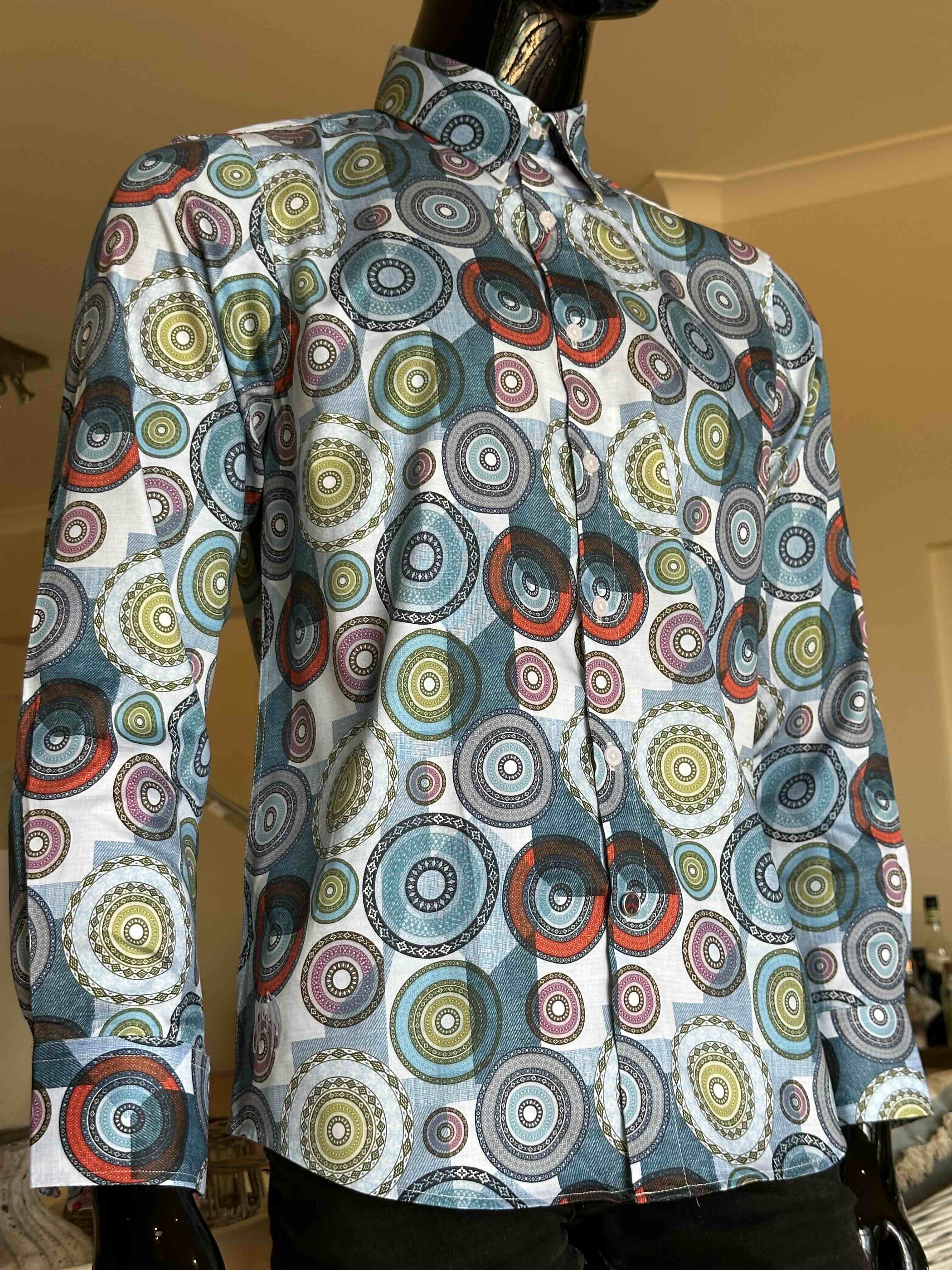 JOHN LENNON Mens Spennymore Long Sleeve Shirt - Blue - Image 10