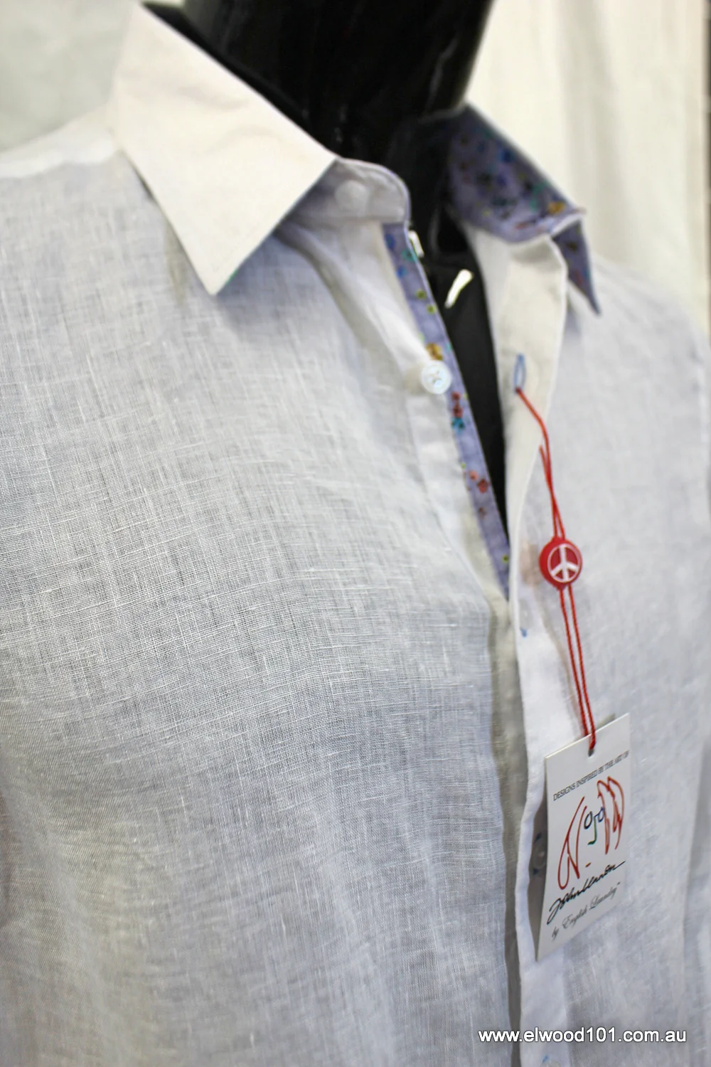 John Lennon Mens Sutton Linen Shirt - White - Image 12