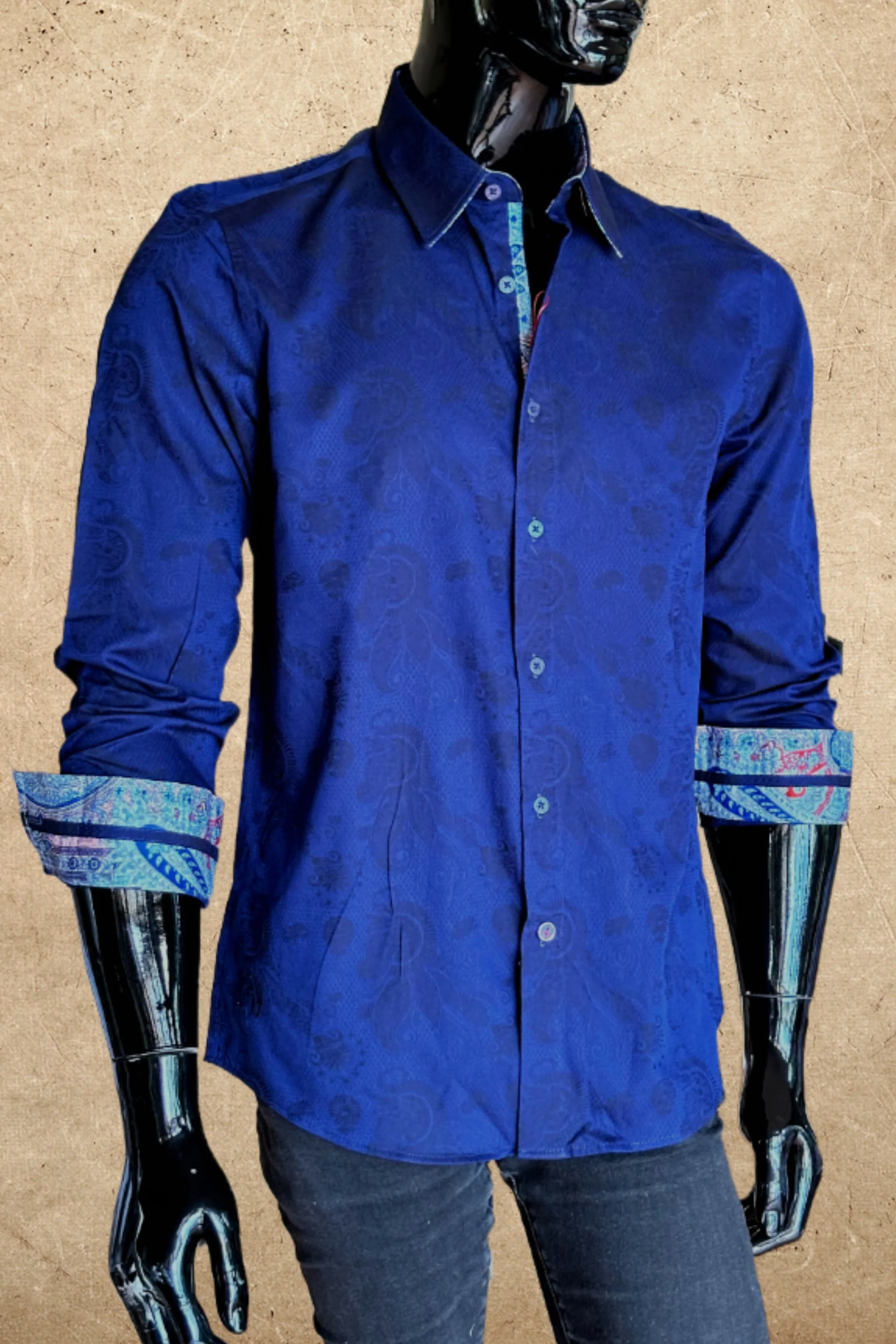 JOHN LENNON Mens Wilton Long Sleeve Shirt '24 - Navy