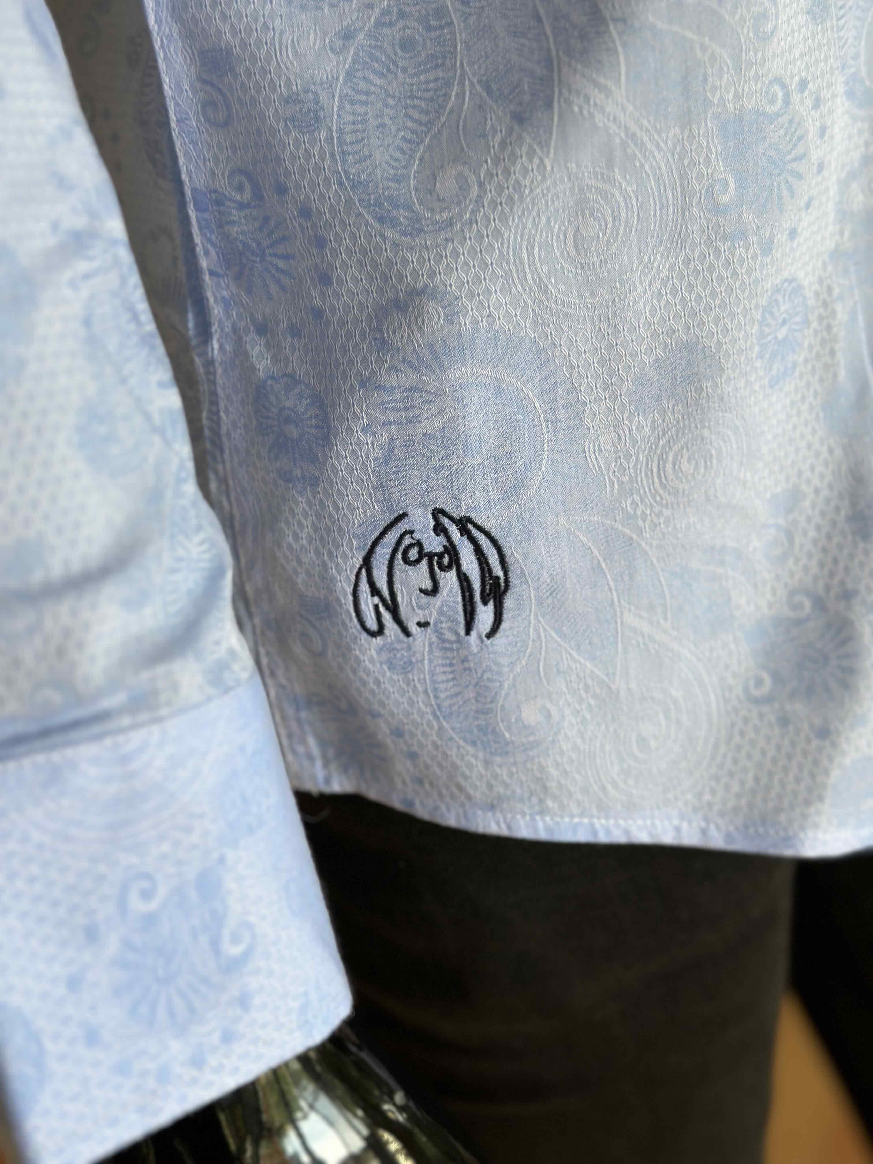 JOHN LENNON Mens Wilton Long Sleeve Shirt '24 - Sky - Image 6