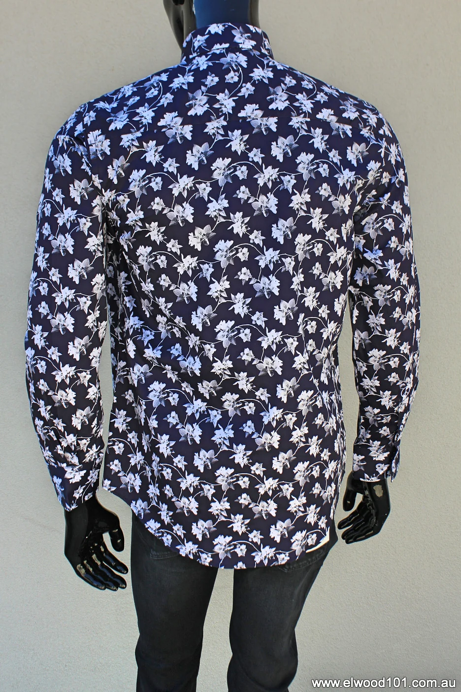 John Lennon Mens Wimbledon Long Sleeve Shirt - Navy & White Floral - Image 11