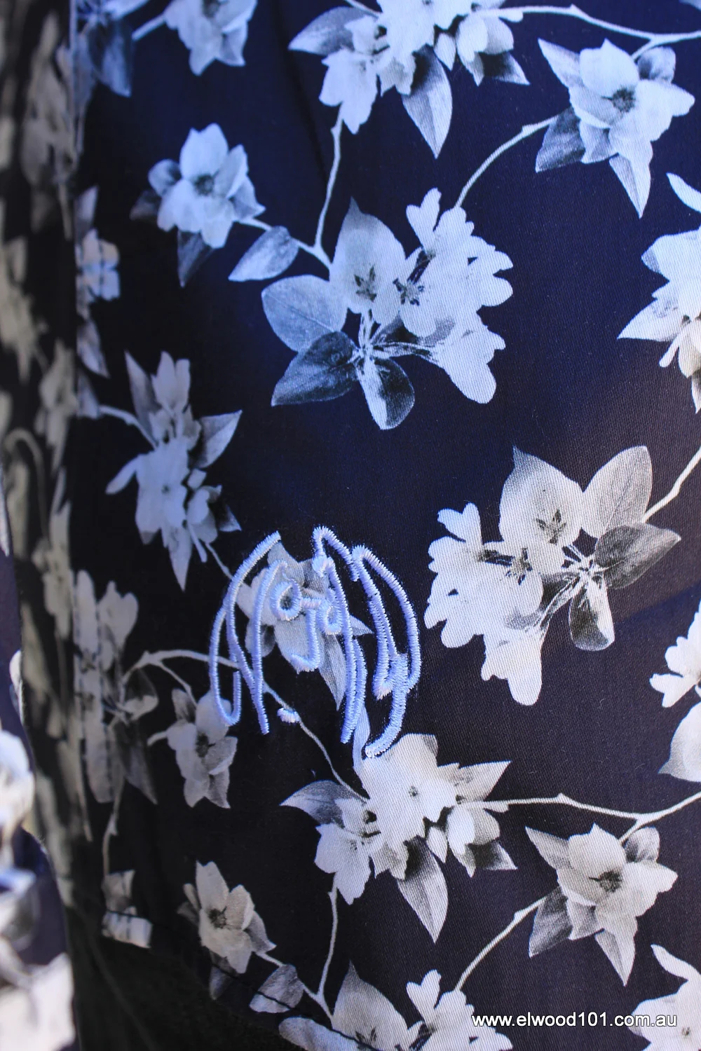 John Lennon Mens Wimbledon Long Sleeve Shirt - Navy & White Floral - Image 14
