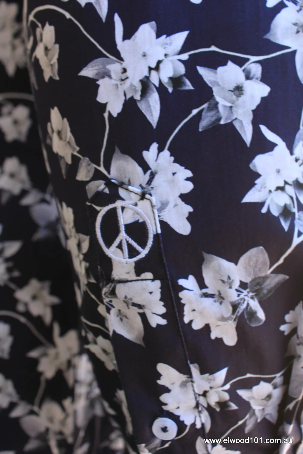 John Lennon Mens Wimbledon Long Sleeve Shirt - Navy & White Floral - Image 9