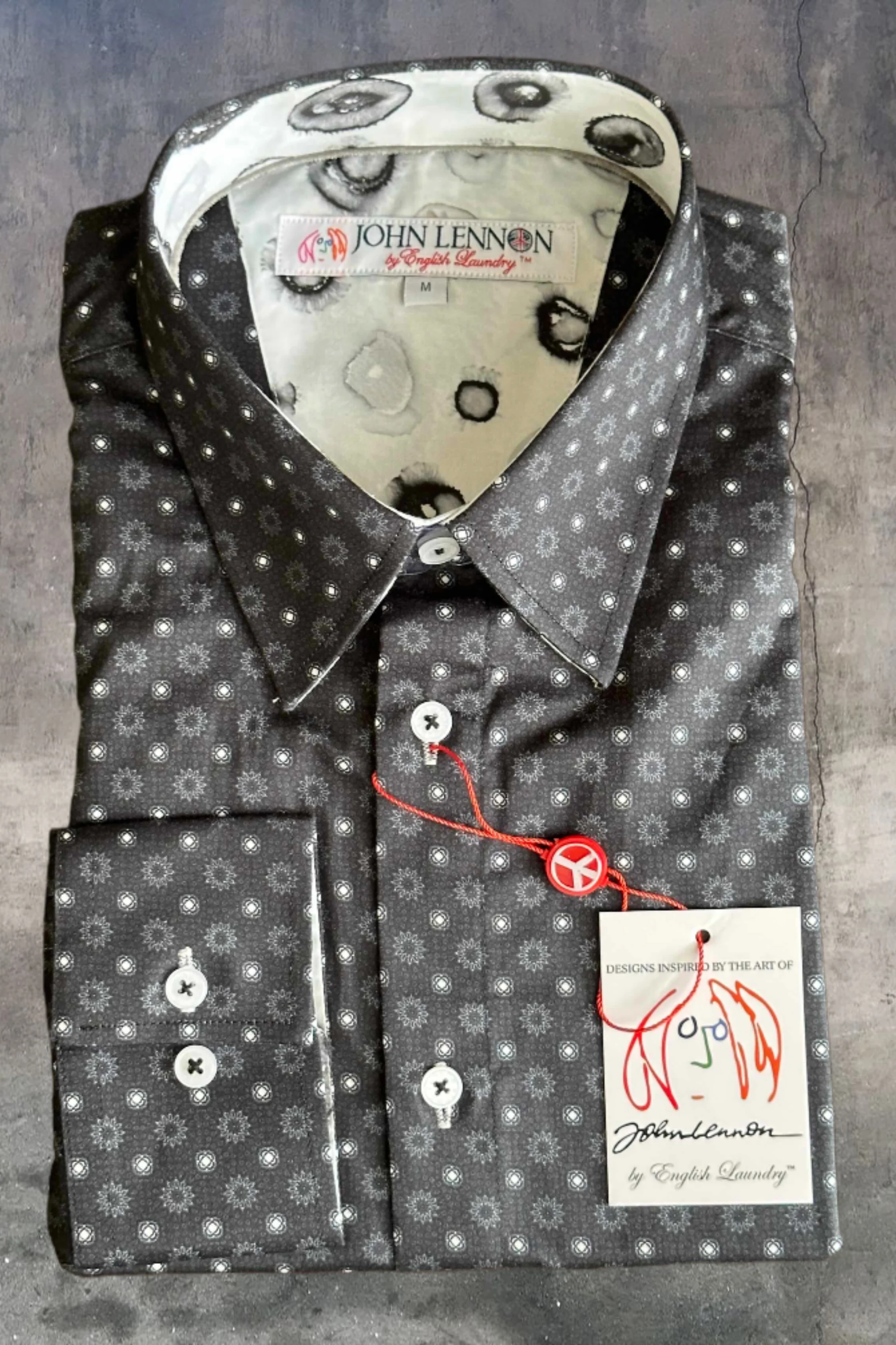 JOHN LENNON Mens Yarmouth Long Sleeve Shirt - Black