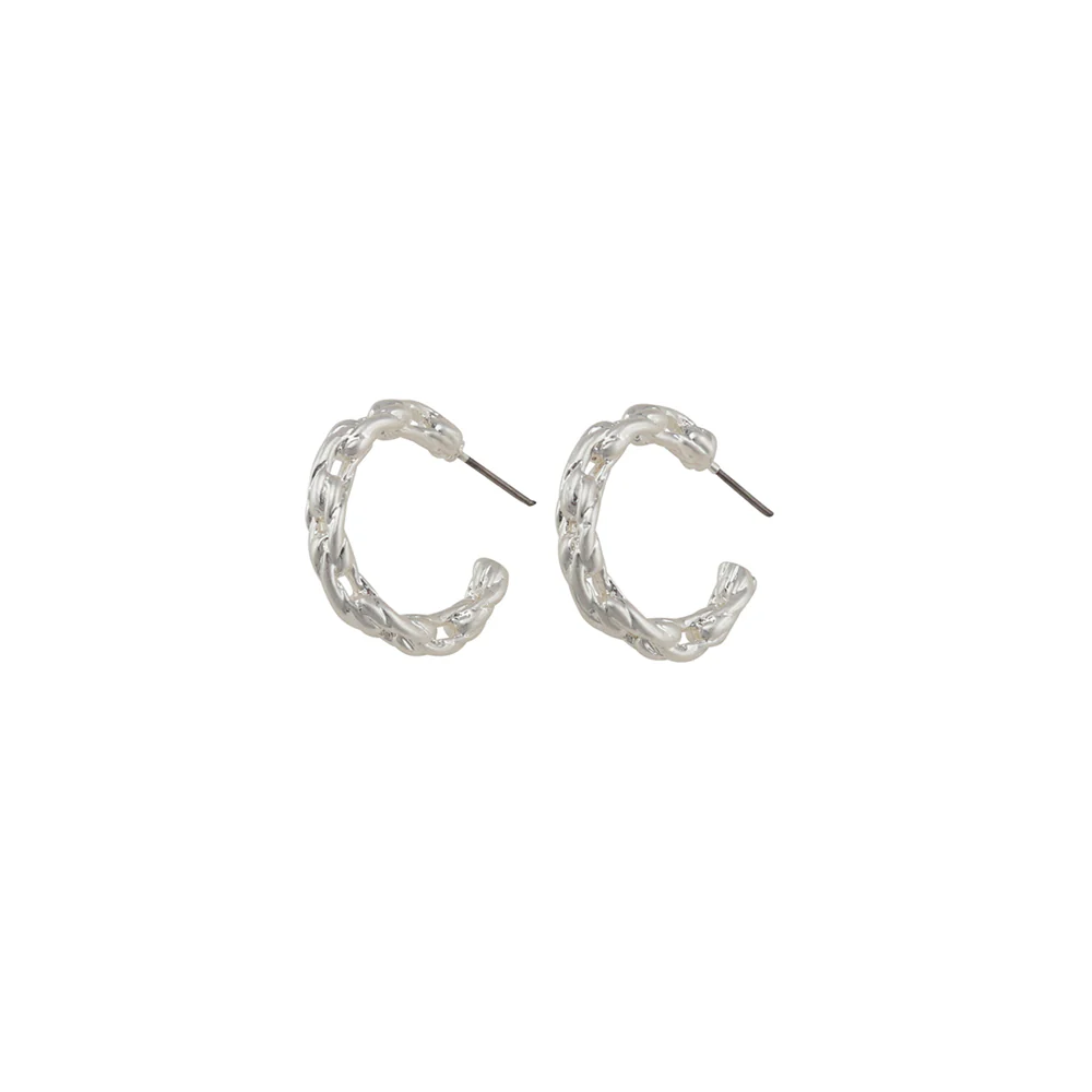 Jolie & Deen WOMENS LUCY CHAIN HOOPS EARRINGS - SILVER - Image 2