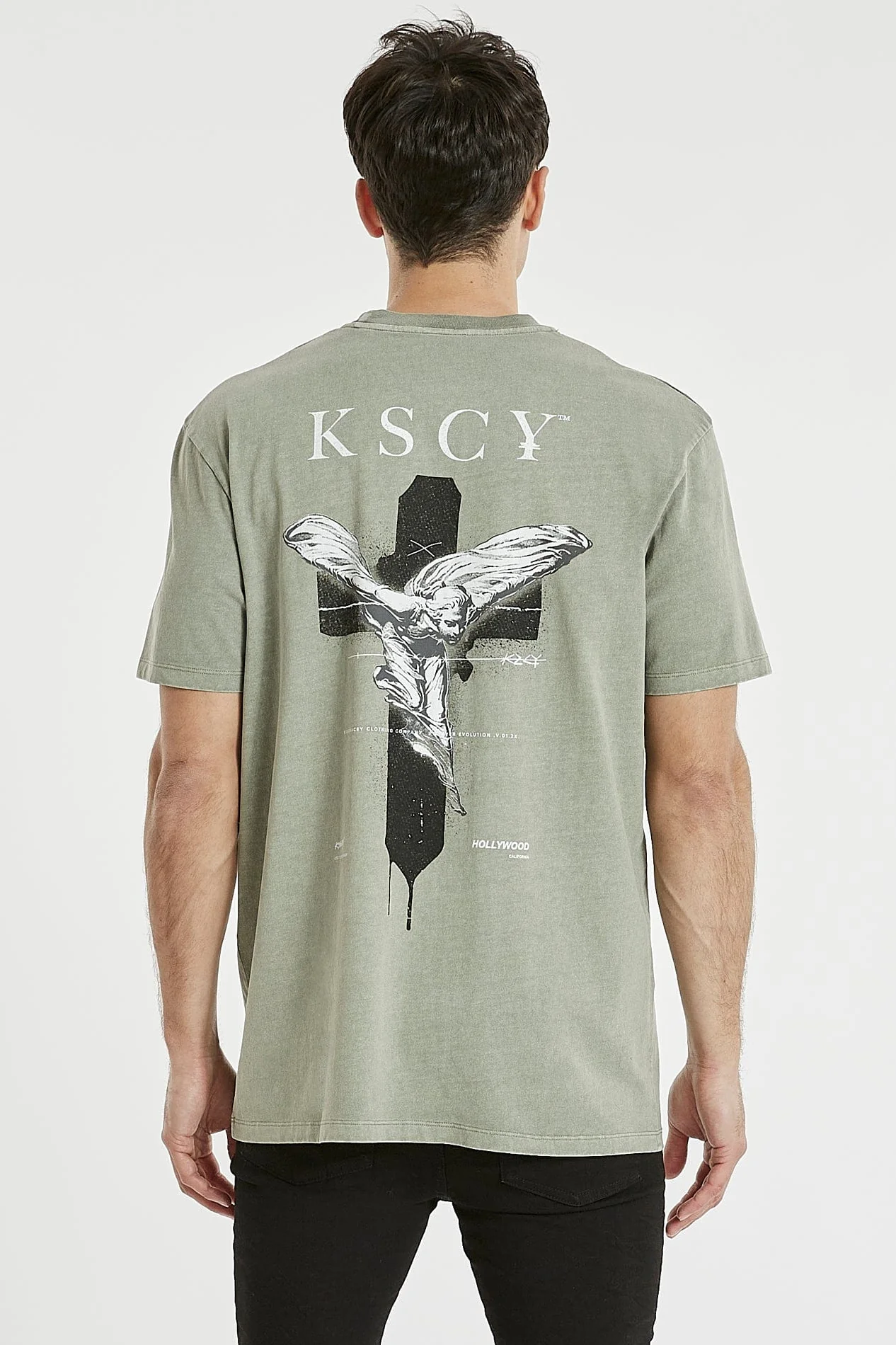 KISS CHACEY Mens Archangel Relaxed Tee Shirt Pigment Shadow