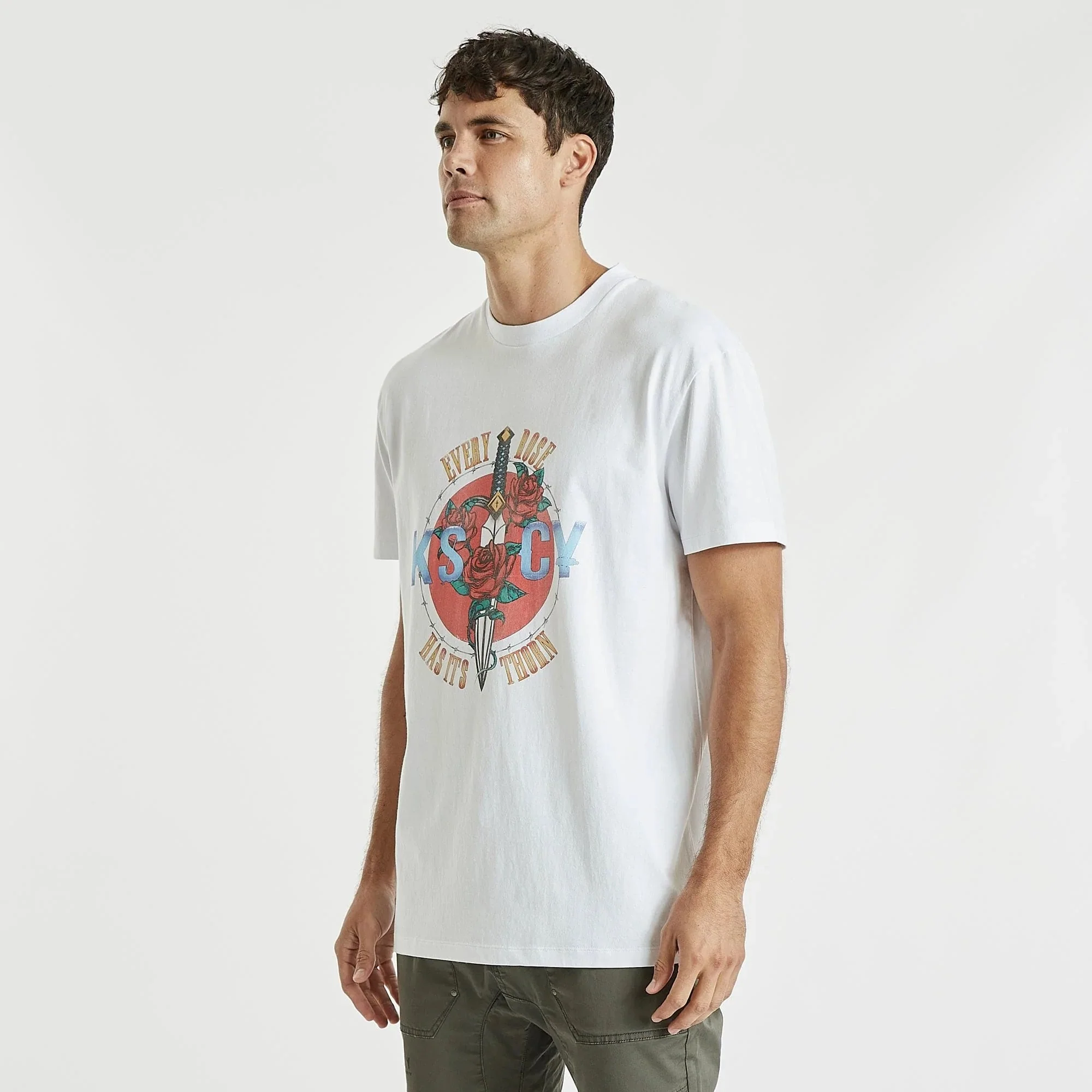 KISS CHACEY Mens Dagger Relaxed Tee Shirt White - Image 5