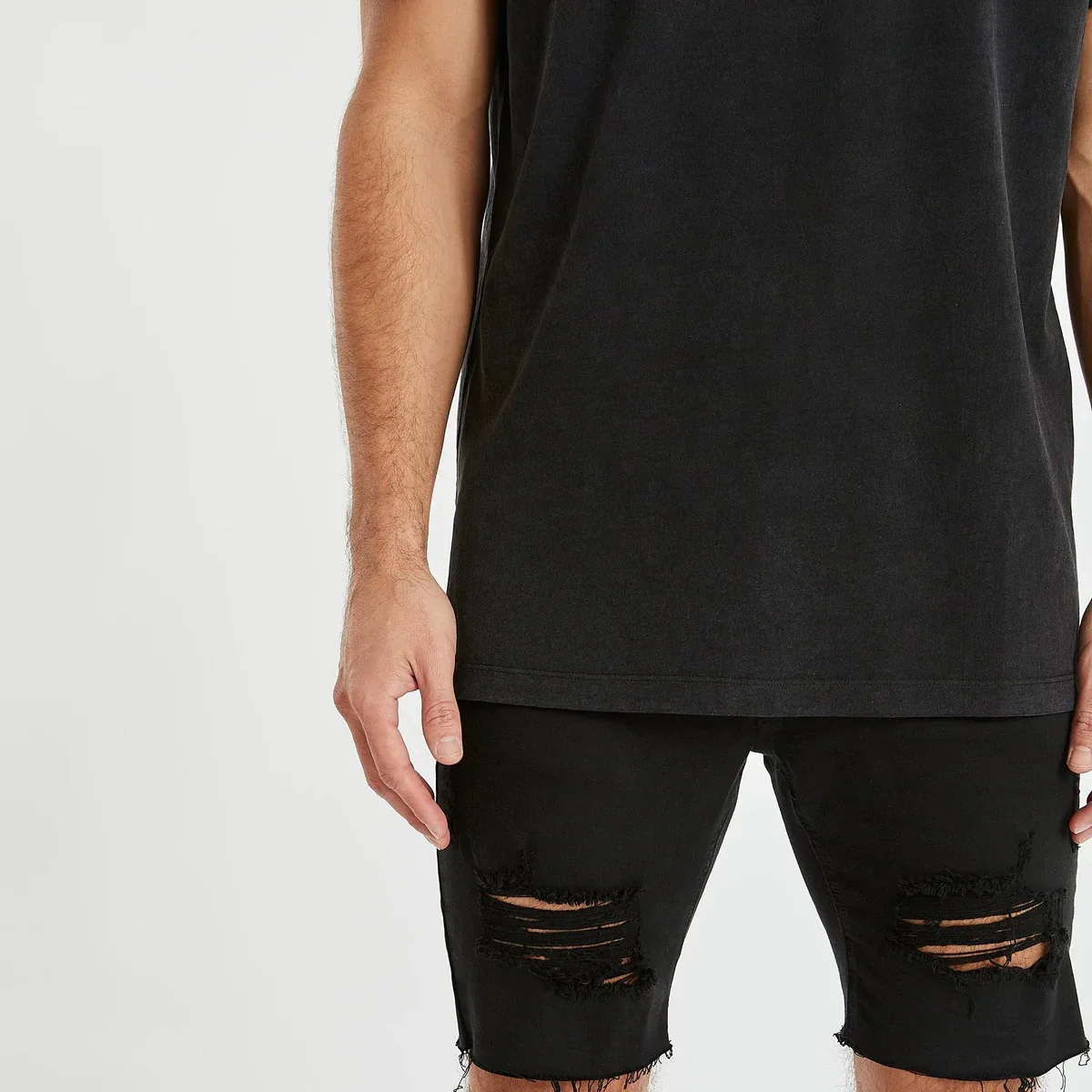 KISS CHACEY Mens Mantura Relaxed Tee Shirt Mineral Black - Image 7