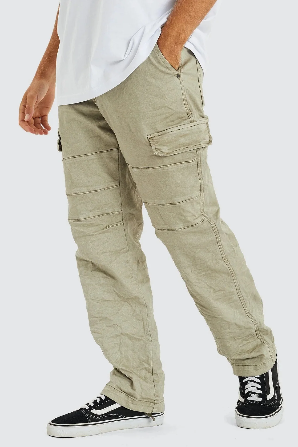 KISS CHACEY Mens Michigan Side Pocket Cargo Pant - Sage Green