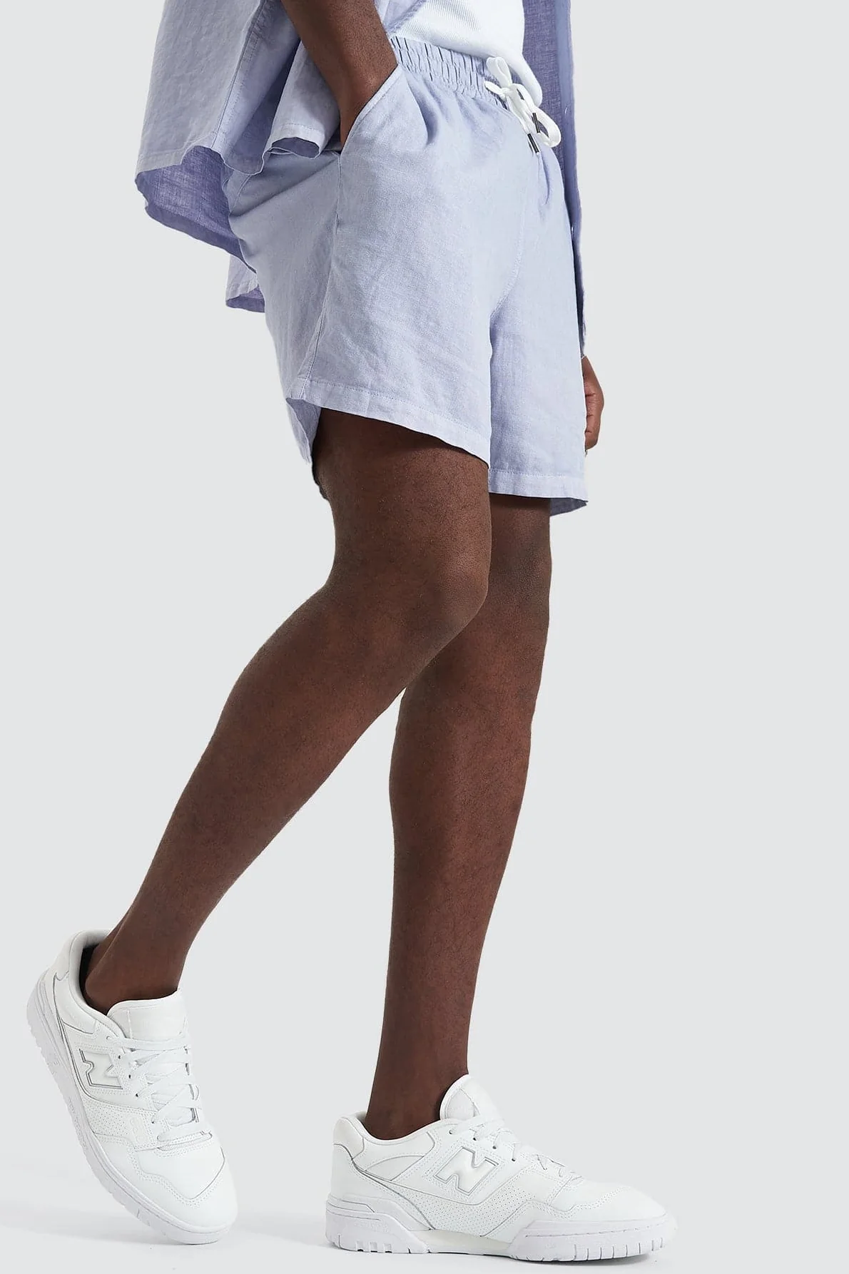 KISS CHACEY Mens Positano Linen Short - Pigment Cosmic Sky