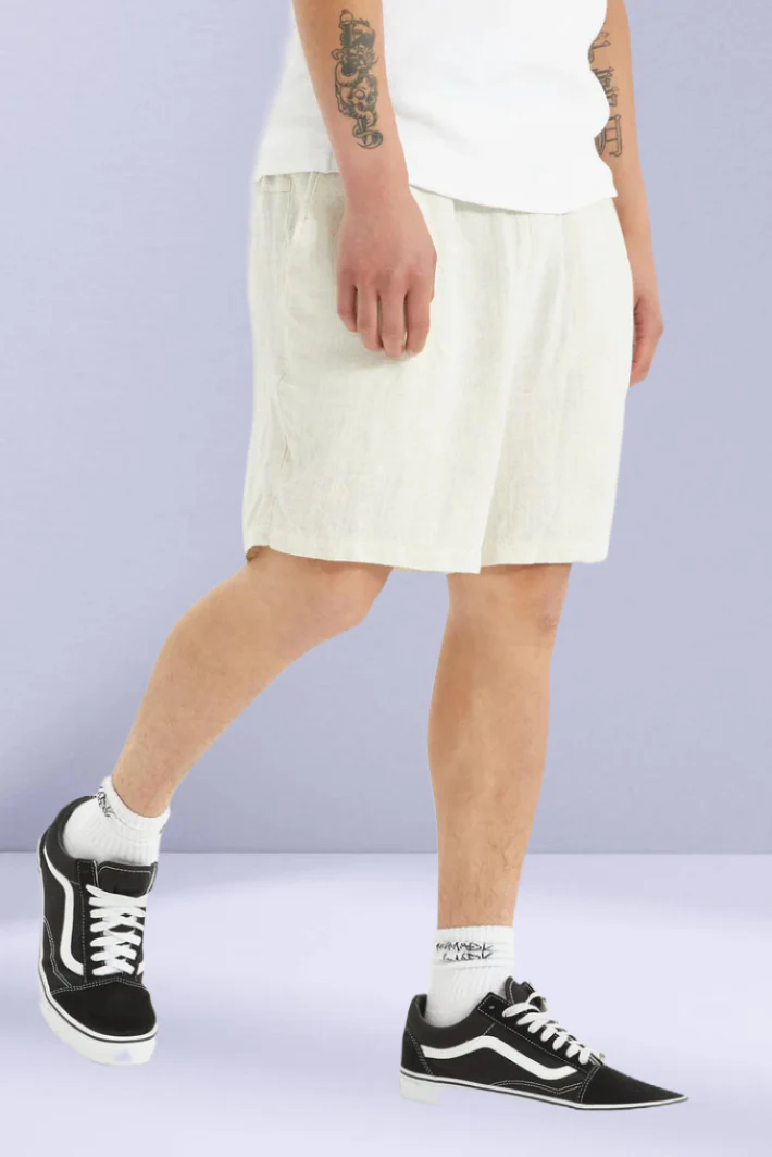 KISS CHACEY Mens Positano Linen Short - Pigment Oatmeal