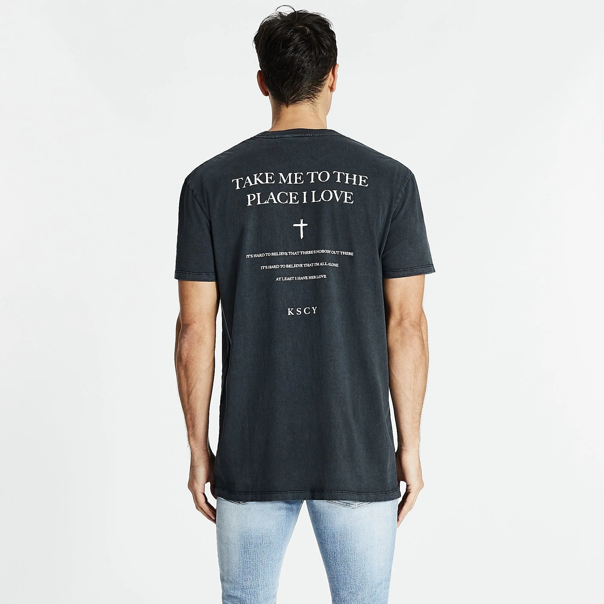 KISS CHACEY Mens Reckoning Relaxed Tee Shirt Pigment Black - Image 6