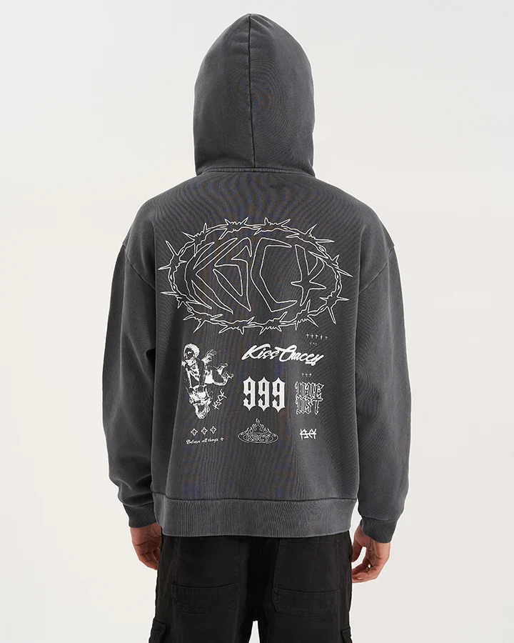 KISS CHACEY Mens Riftborne Heavy Hoodie - Pigment Asphalt - Image 3