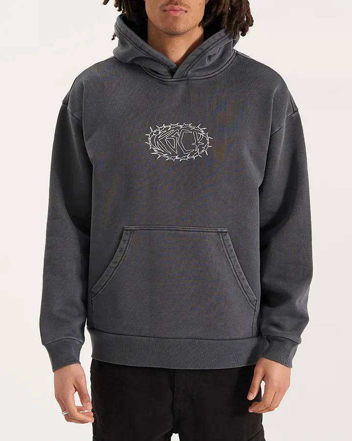 KISS CHACEY Mens Riftborne Heavy Hoodie - Pigment Asphalt - Image 4