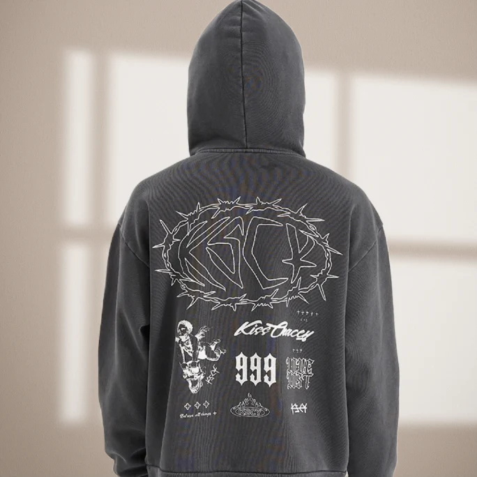 KISS CHACEY Mens Riftborne Heavy Hoodie - Pigment Asphalt - Image 5