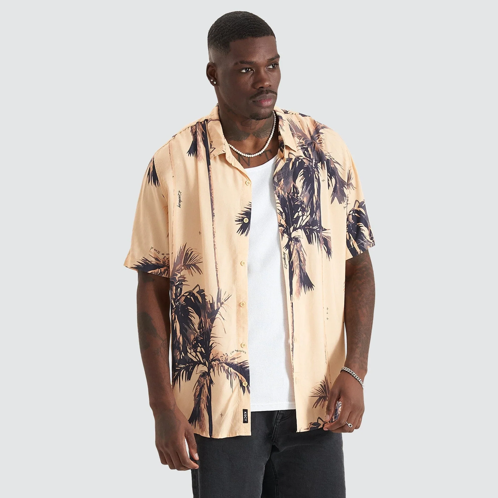 KISS CHACEY Mens Rise Party Short Sleeve Shirt - Pigment Sunburst - Image 2