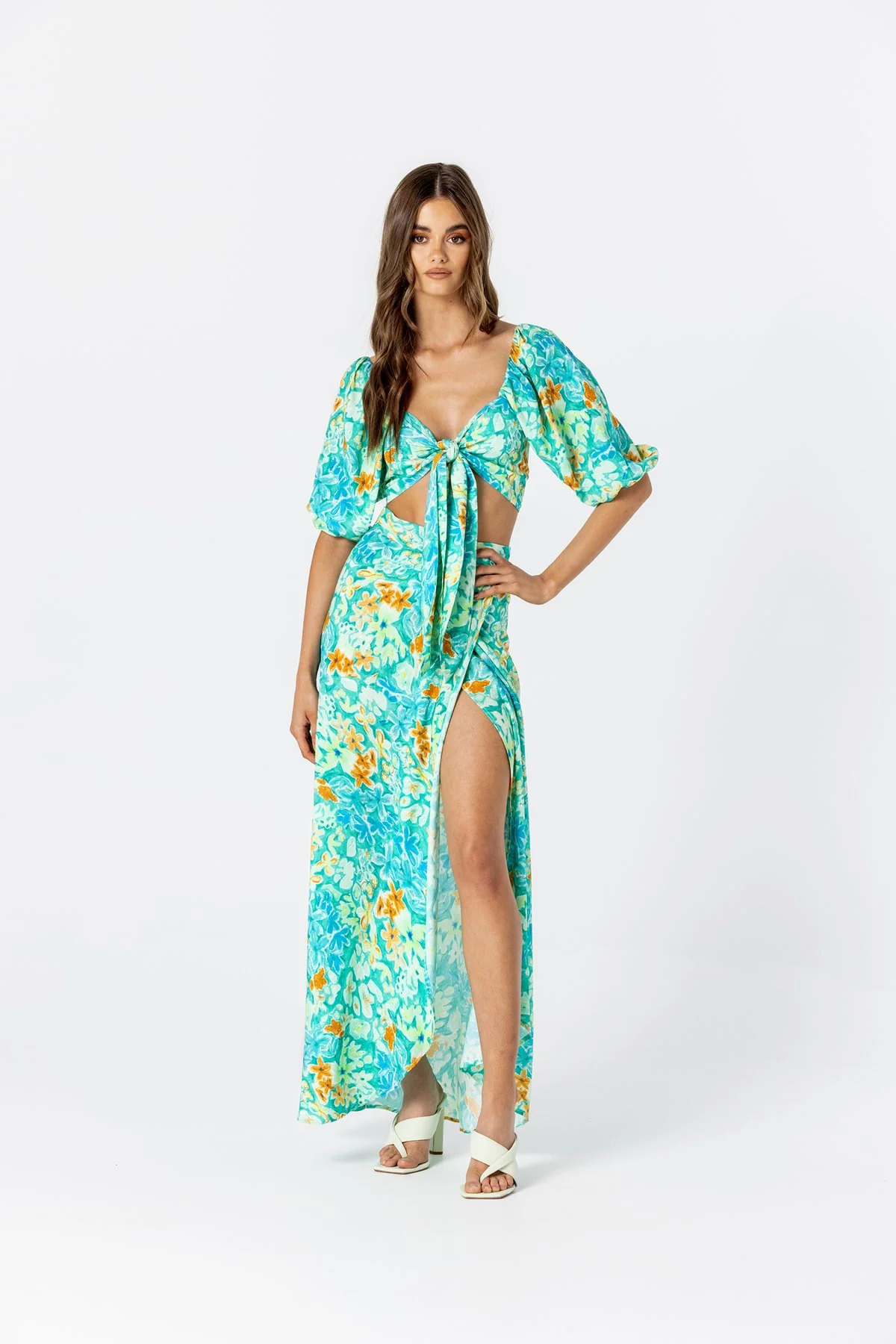 LE SALTY Womens Bianca Maxi Skirt- Poolside - Image 4
