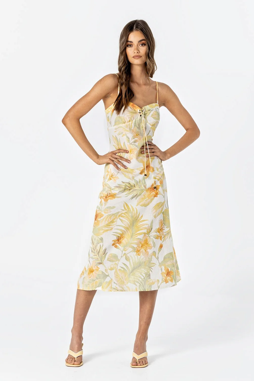 LE SALTY Womens Jerry Midi Dress - Citrus - Image 7