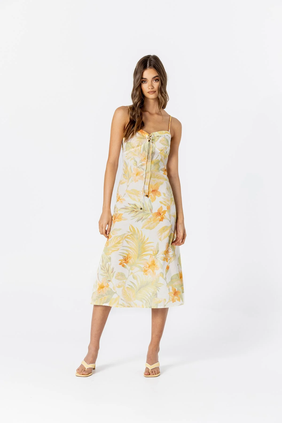 LE SALTY Womens Jerry Midi Dress - Citrus - Image 9