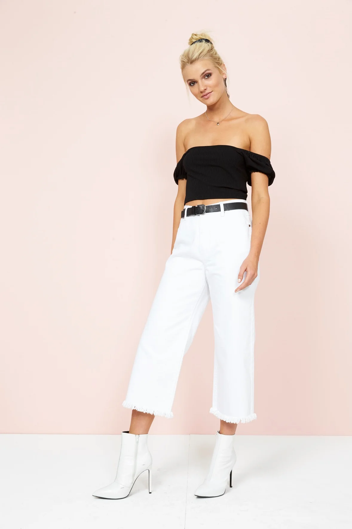 MinkPink PRAIRIE RIB CROP TOP - Black - Image 3