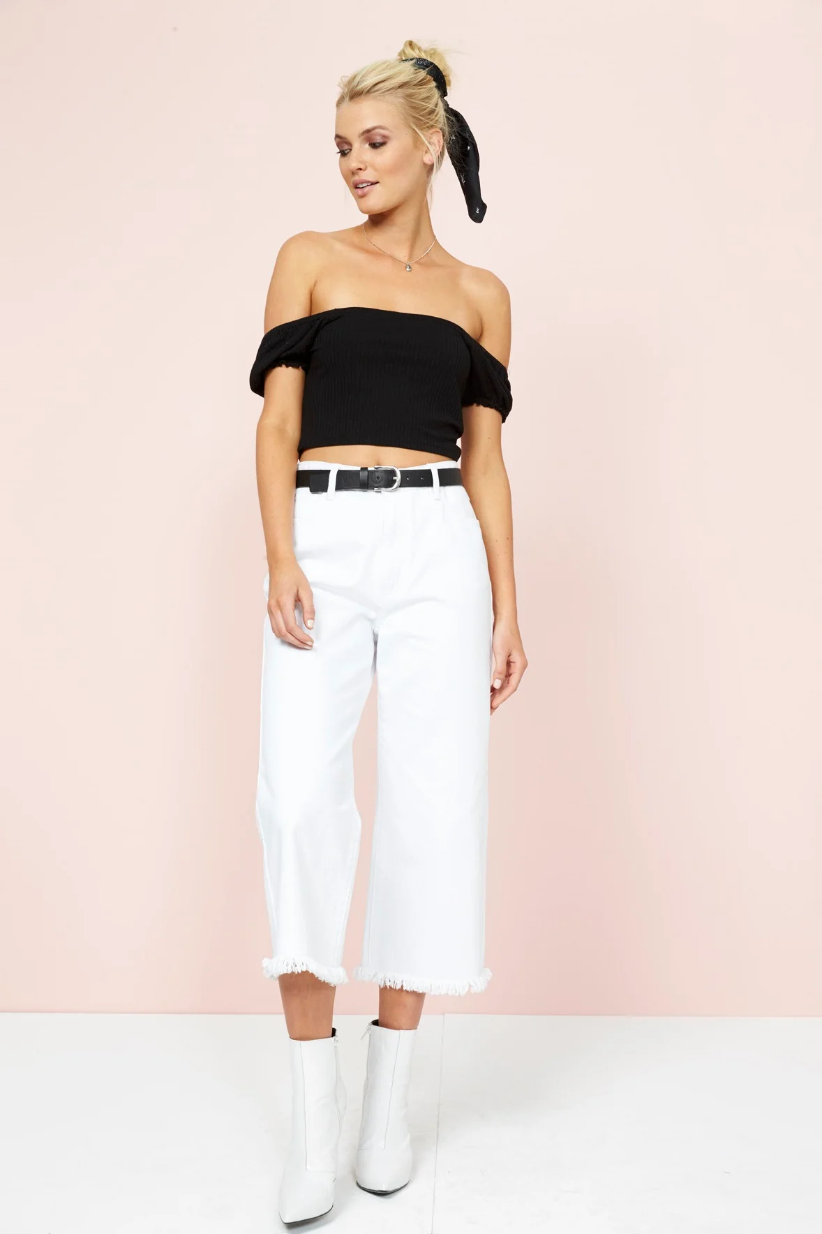 MinkPink PRAIRIE RIB CROP TOP - Black - Image 5