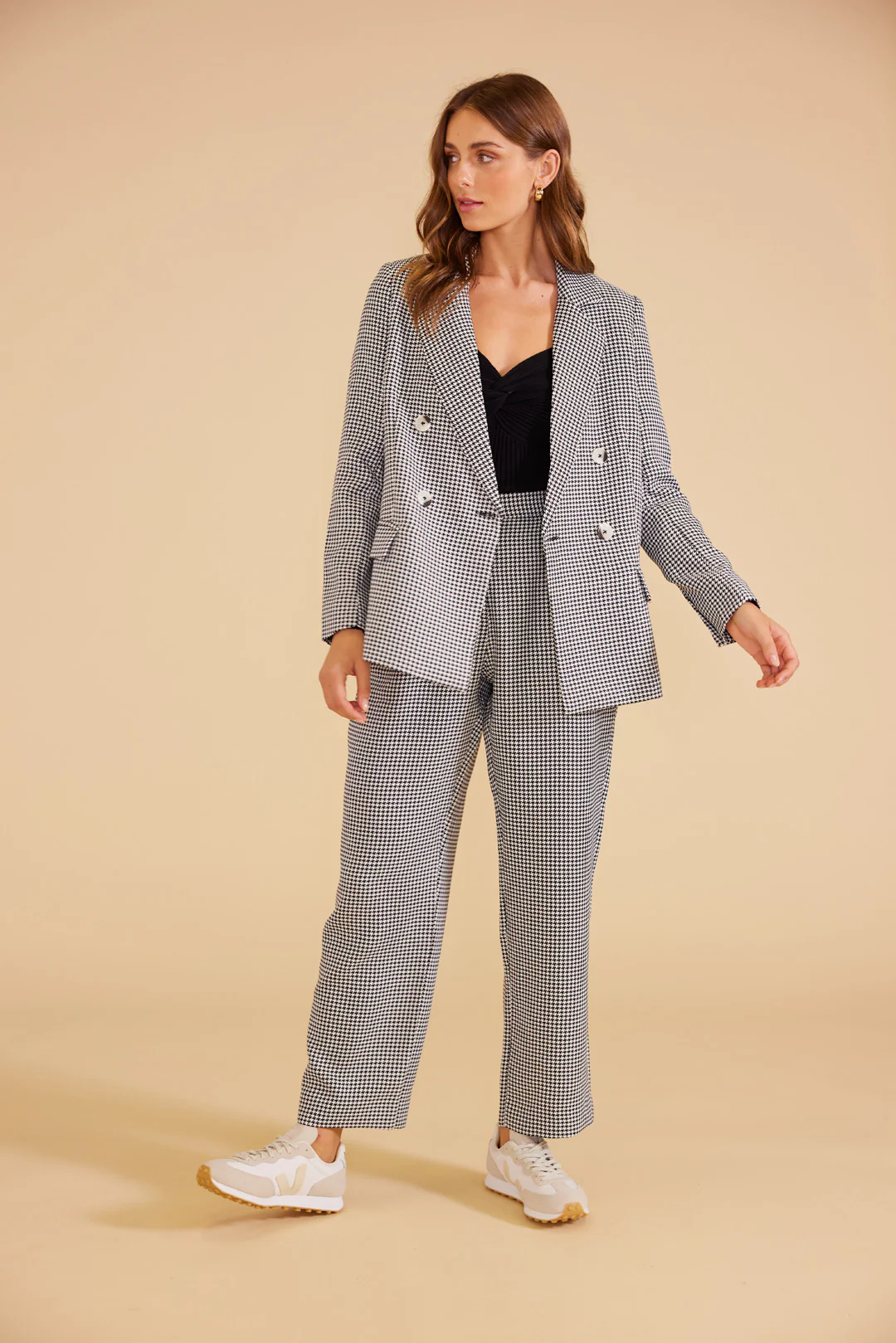 MINKPINK Womens Blakely Blazer - Black & White - Image 2