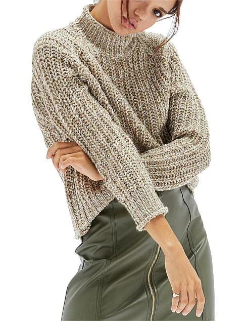 MINKPINK Womens Tiri High Neck Knit Jumper - Multi - Image 5