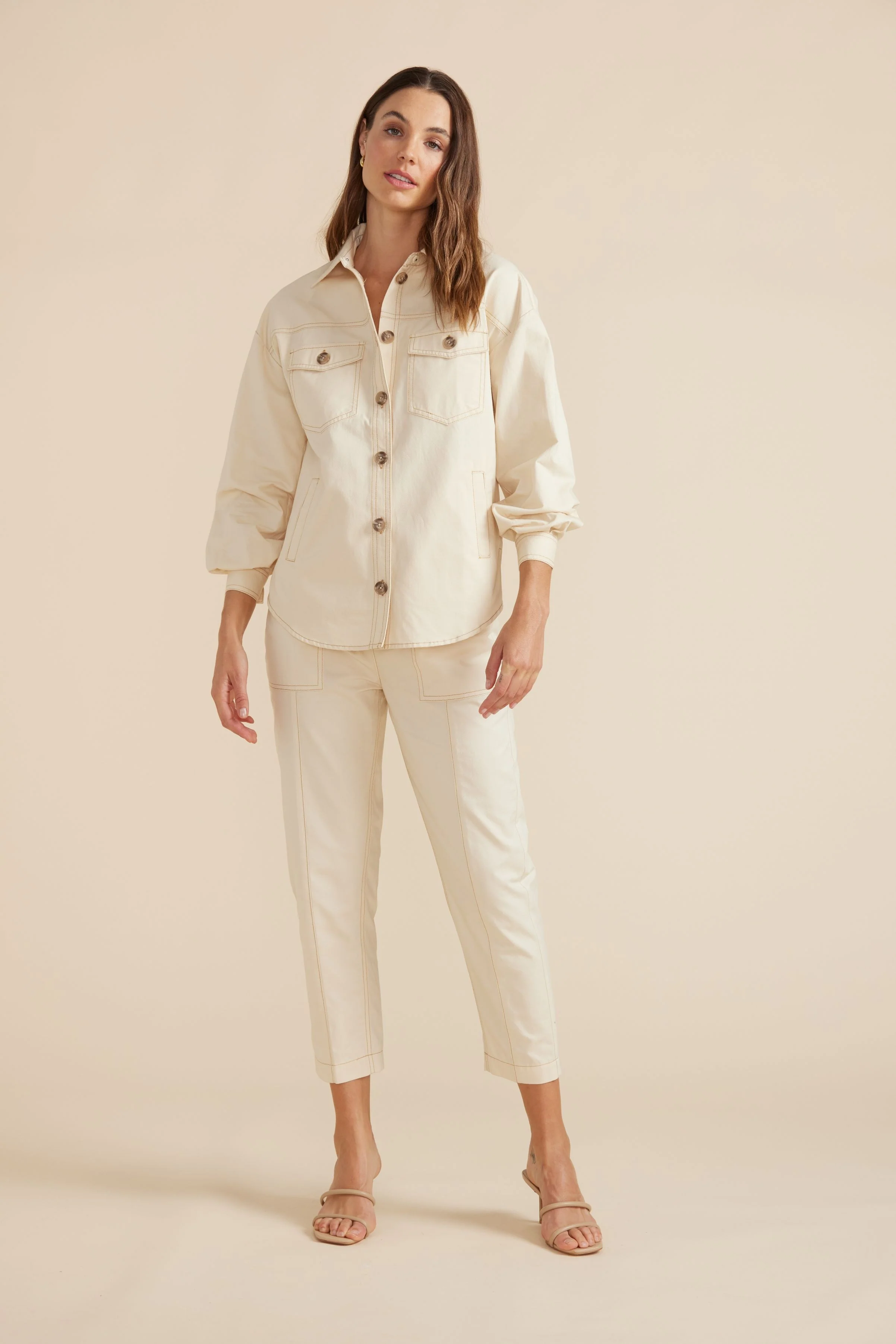 MINKPINK Womens Zala Shacket Ecru - Image 5