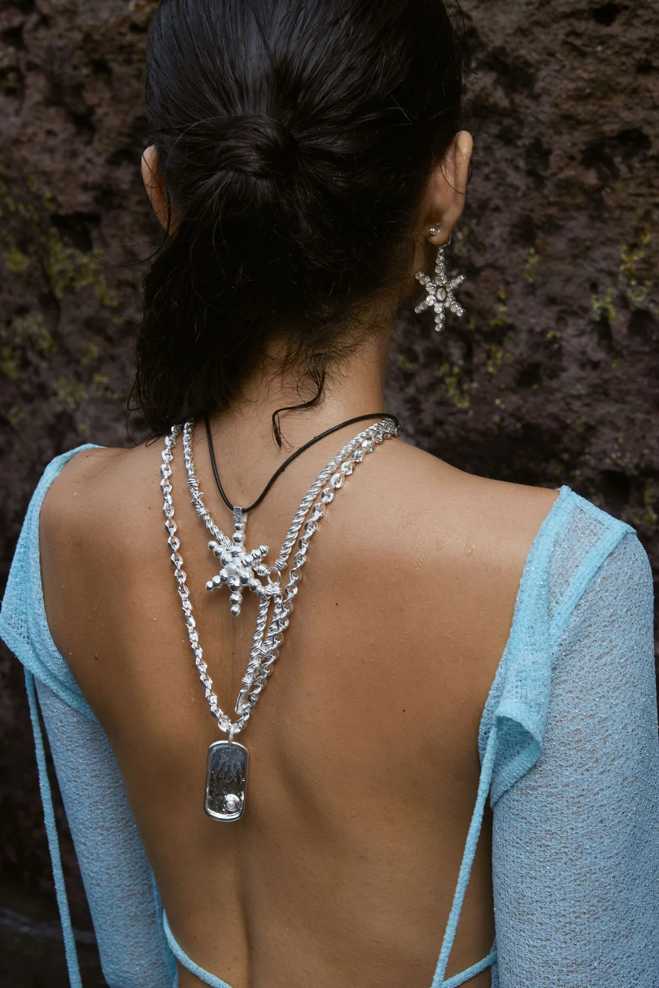 MOUNTAIN & MOON Womens Atlas Necklace - Silver Pearl - Image 7