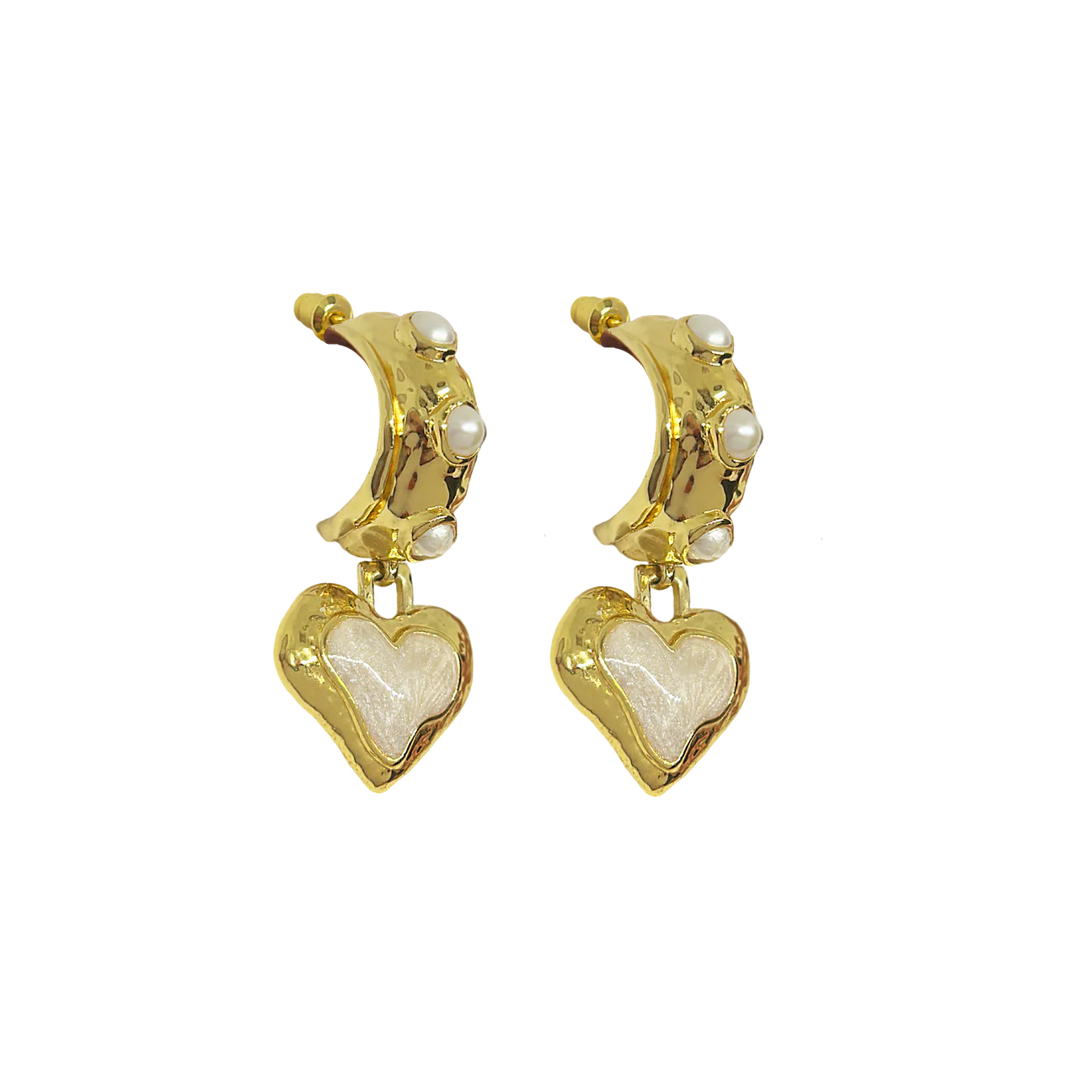 MOUNTAIN & MOON Womens Elena Earrings - Gold Pearl - Image 7