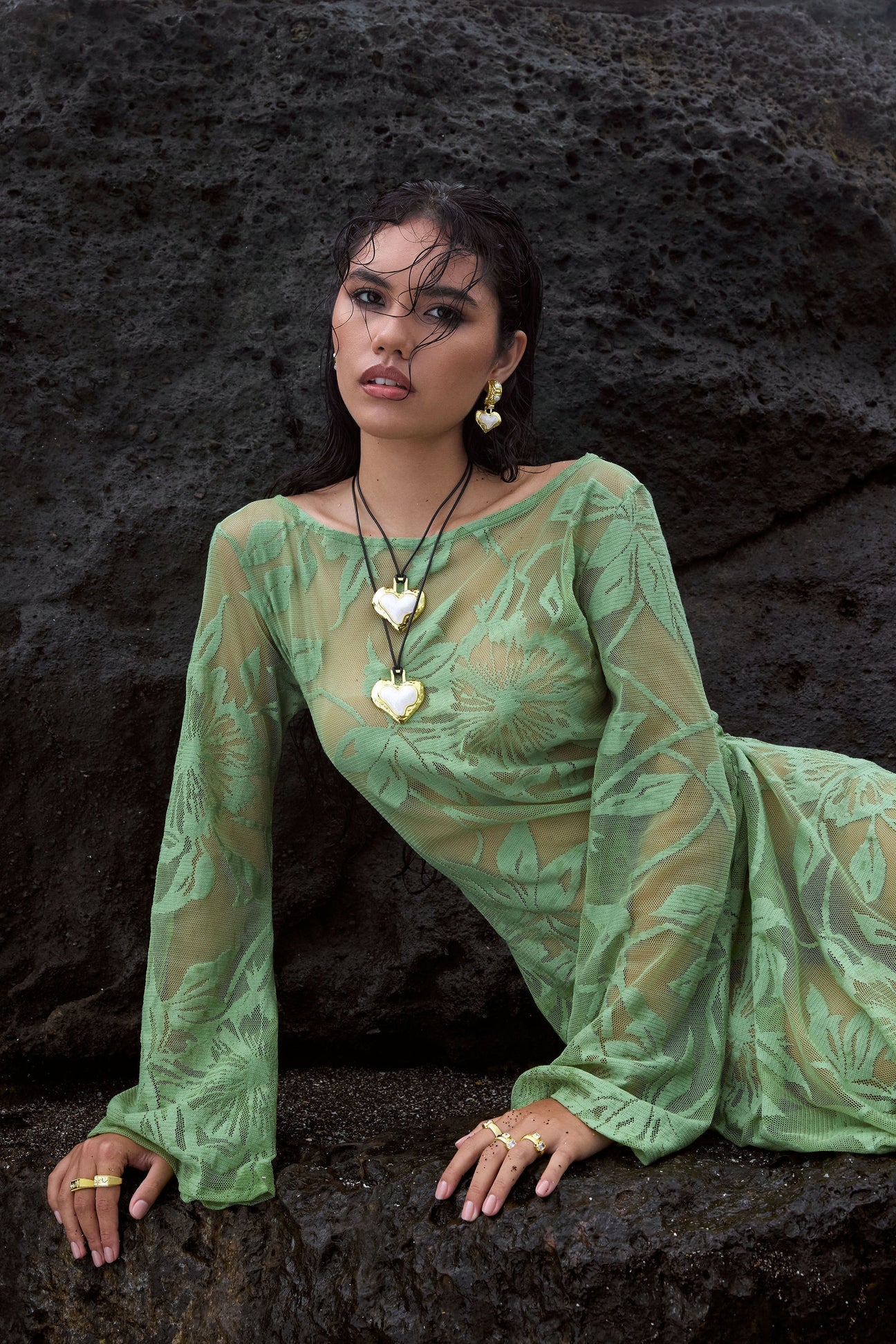 MOUNTAIN & MOON Womens Olympia Necklace - Gold Pearl - Image 9