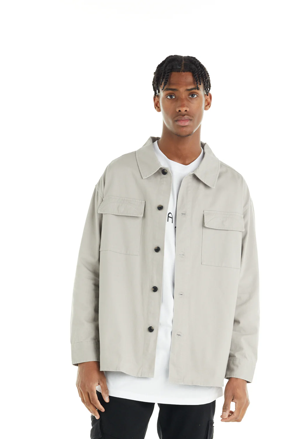 nANA jUDY Mens Dover Shacket Stone - Image 4