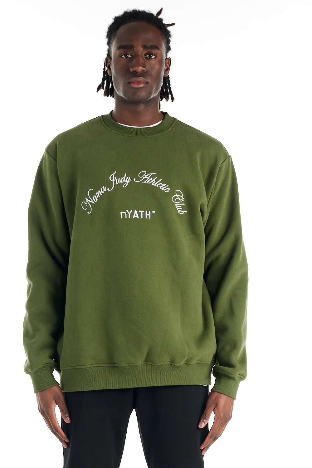 nANA jUDY Mens La Brea Crew Neck Jumper - Khaki - Image 5