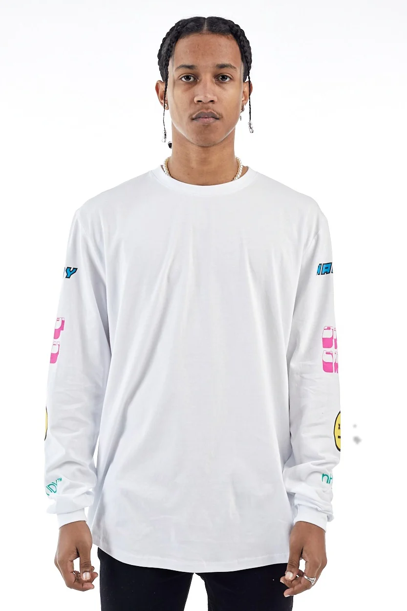 nANA jUDY Mens Oak Long Sleeve Tee Shirt White