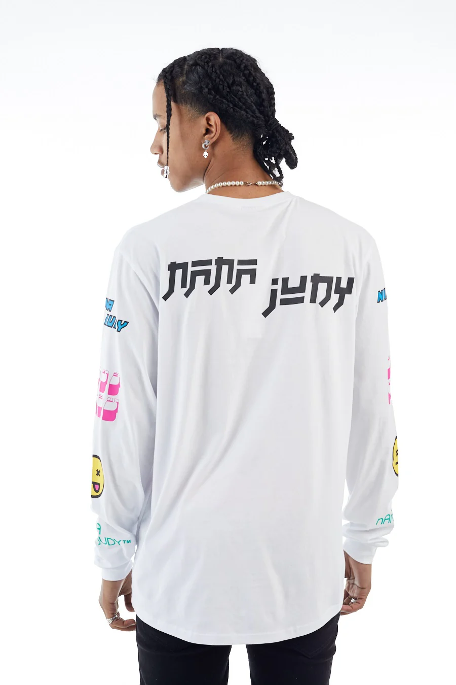 nANA jUDY Mens Oak Long Sleeve Tee Shirt White - Image 5