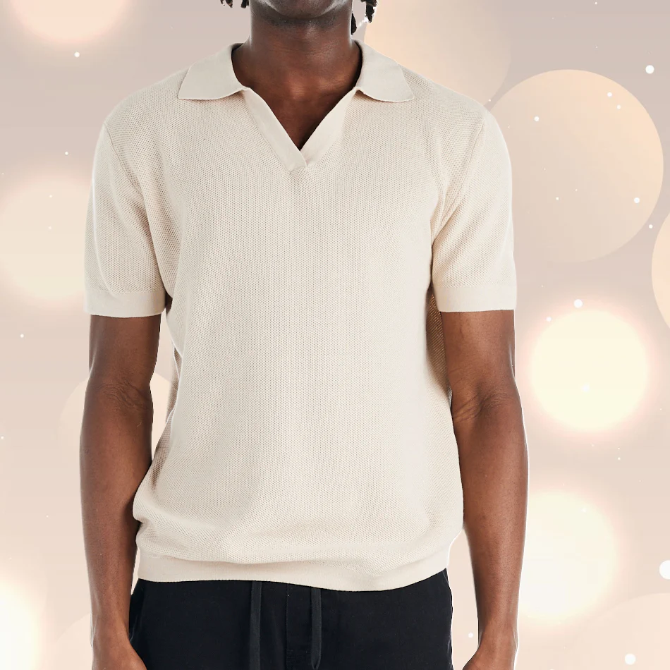 nANA jUDY Mens St Tropez Short Sleeve Knit Shirt - Bone - Image 7