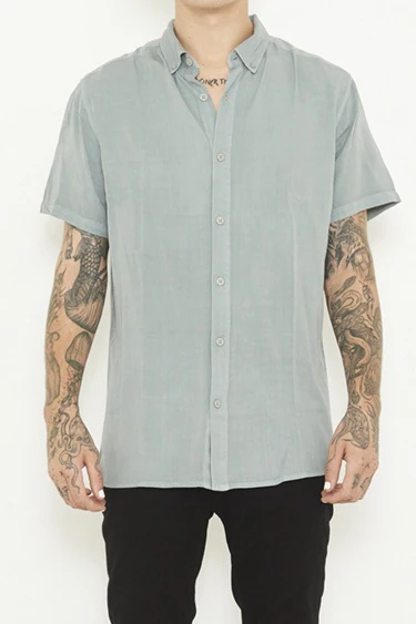 nANA jUDY MENS WHITEHALL SHORT SLEEVE SHIRT - PIGMENT GREY
