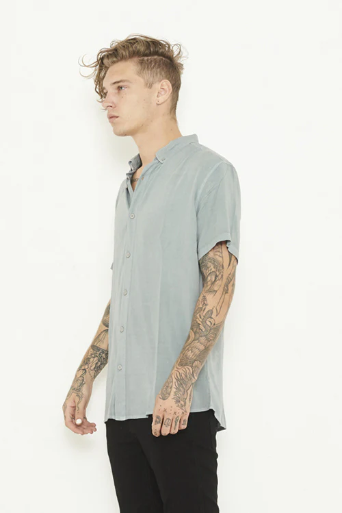 nANA jUDY MENS WHITEHALL SHORT SLEEVE SHIRT - PIGMENT GREY - Image 6