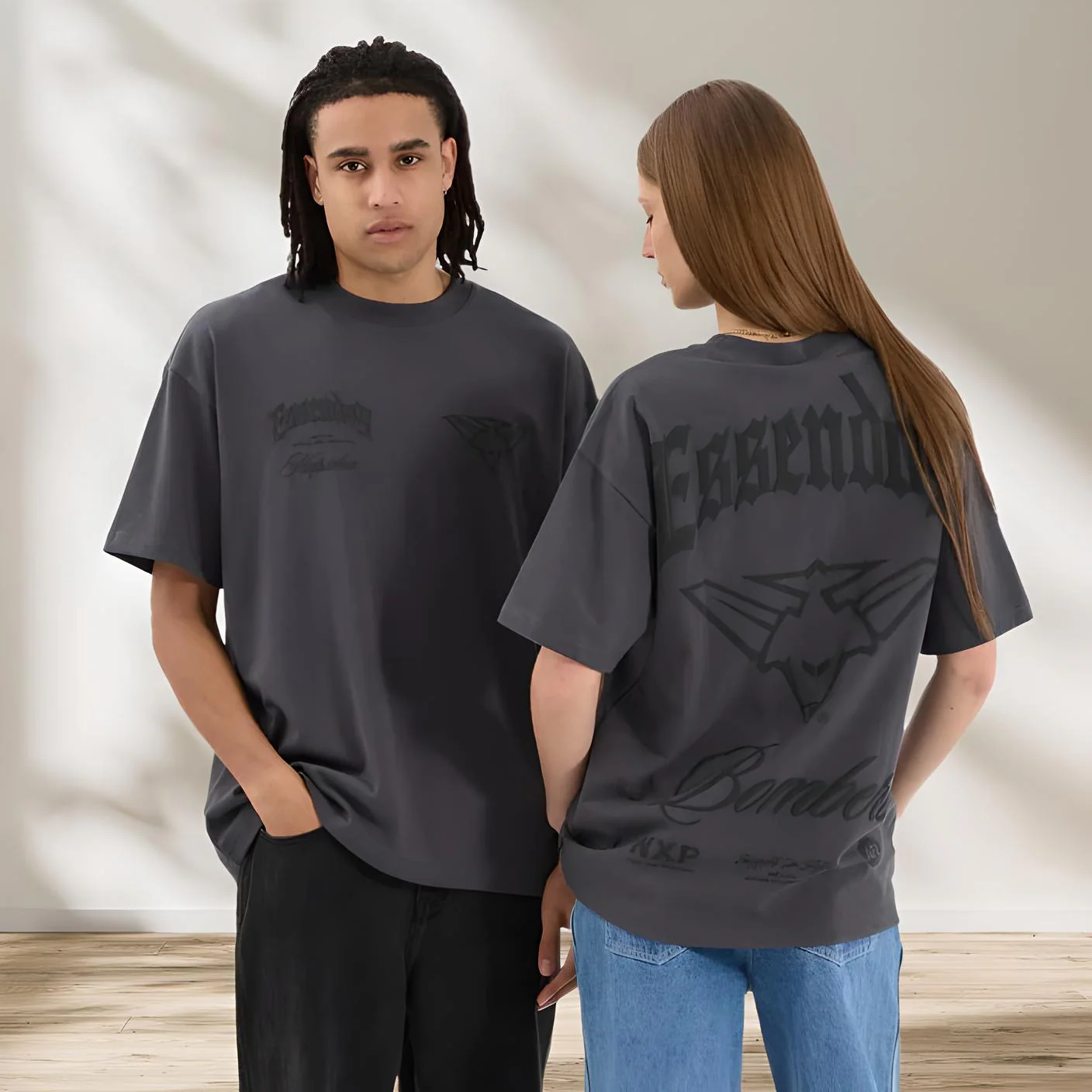 NENA & PASADENA  AFL Mens Essendon Bombers Raptor Tee Shirt - Asphalt - Image 4