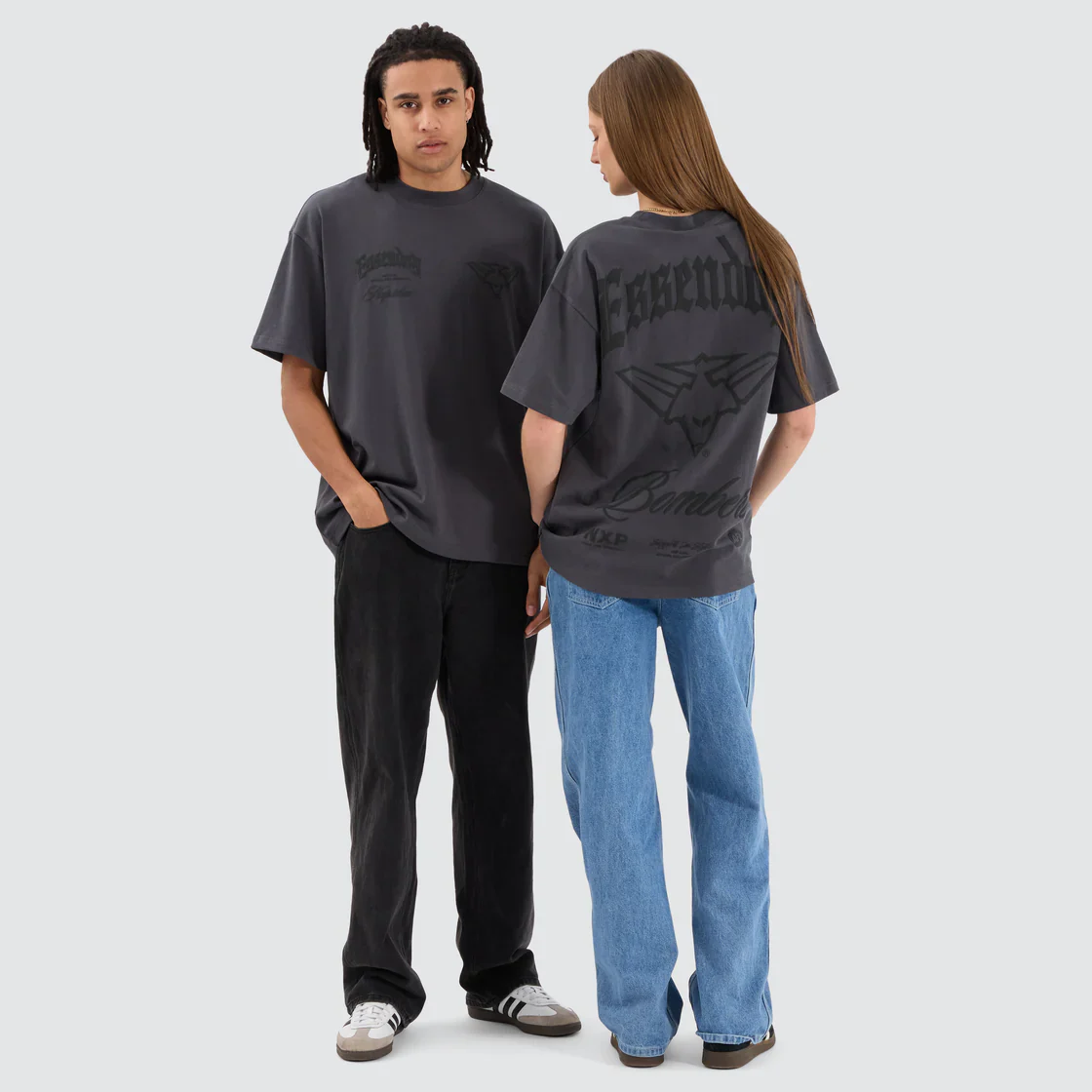 NENA & PASADENA  AFL Mens Essendon Bombers Raptor Tee Shirt - Asphalt - Image 5