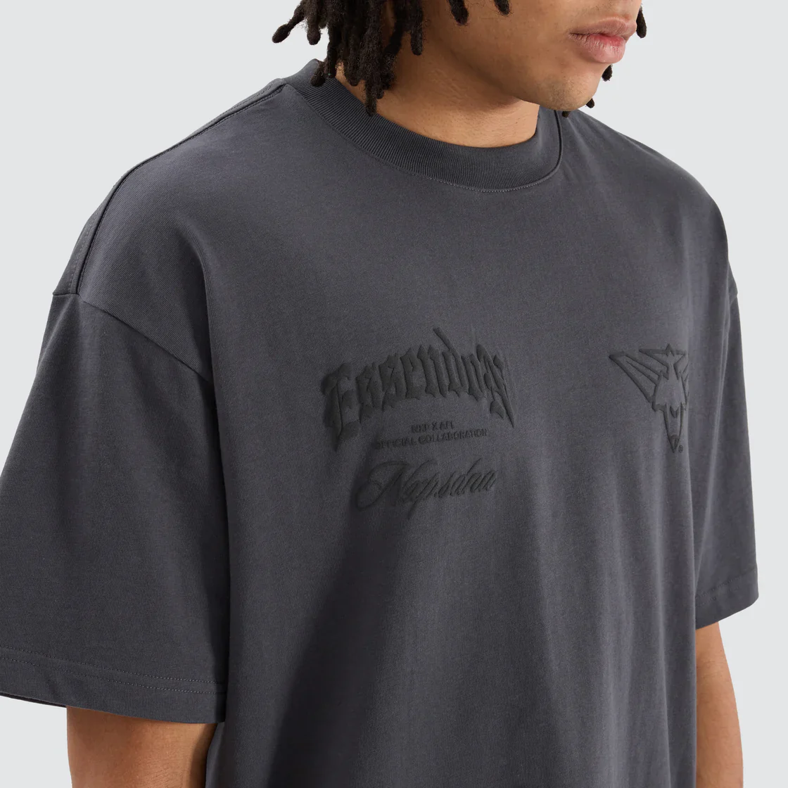 NENA & PASADENA  AFL Mens Essendon Bombers Raptor Tee Shirt - Asphalt - Image 6