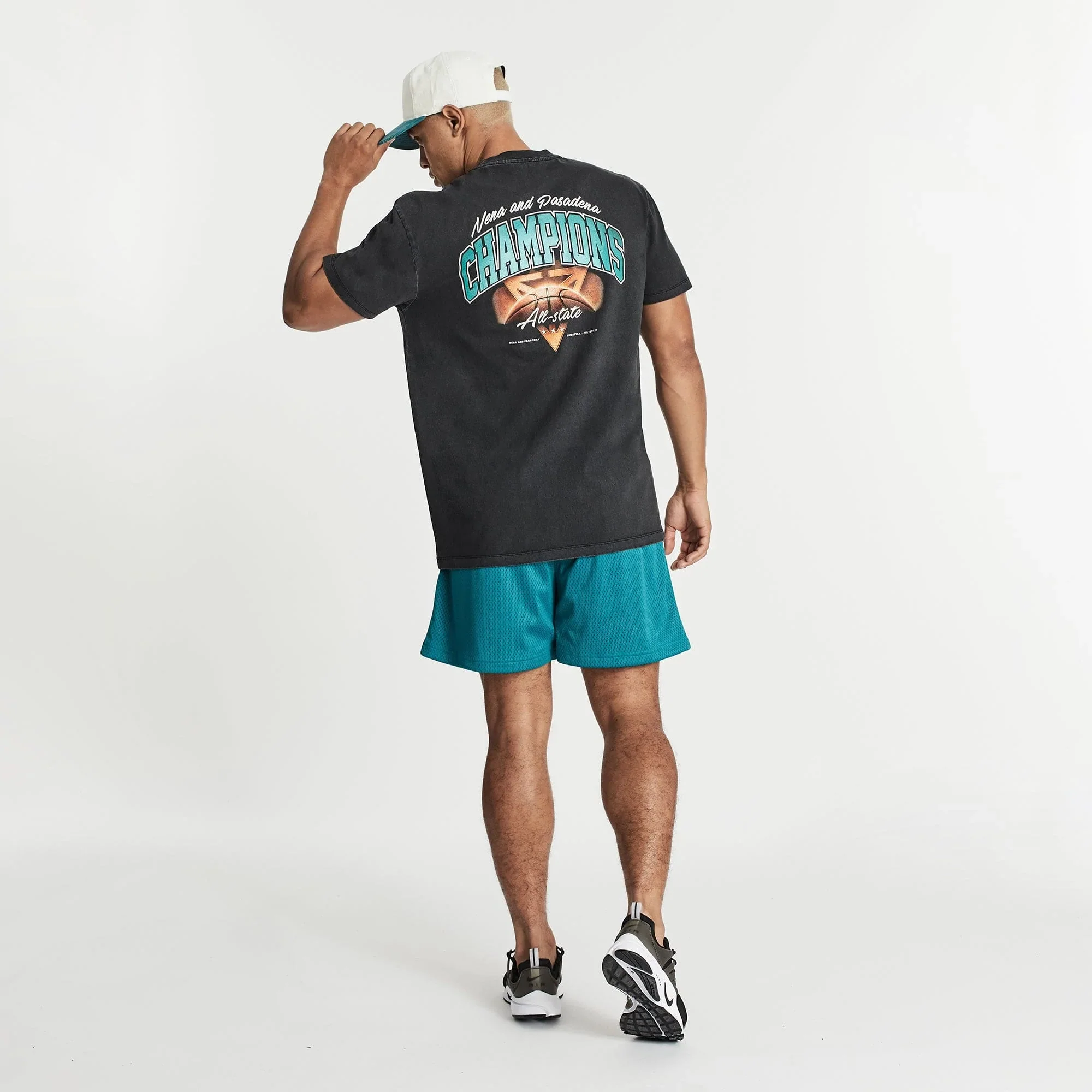 NENA PASADENA Mens Ambassador Relaxed Tee Shirt Pigment Black - Image 3