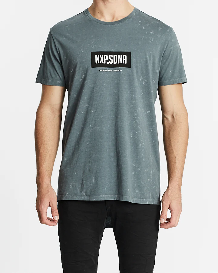 Nena Pasadena MENS ANARCHY CAPE BACK TEE - ACID CHARCOAL - Image 3