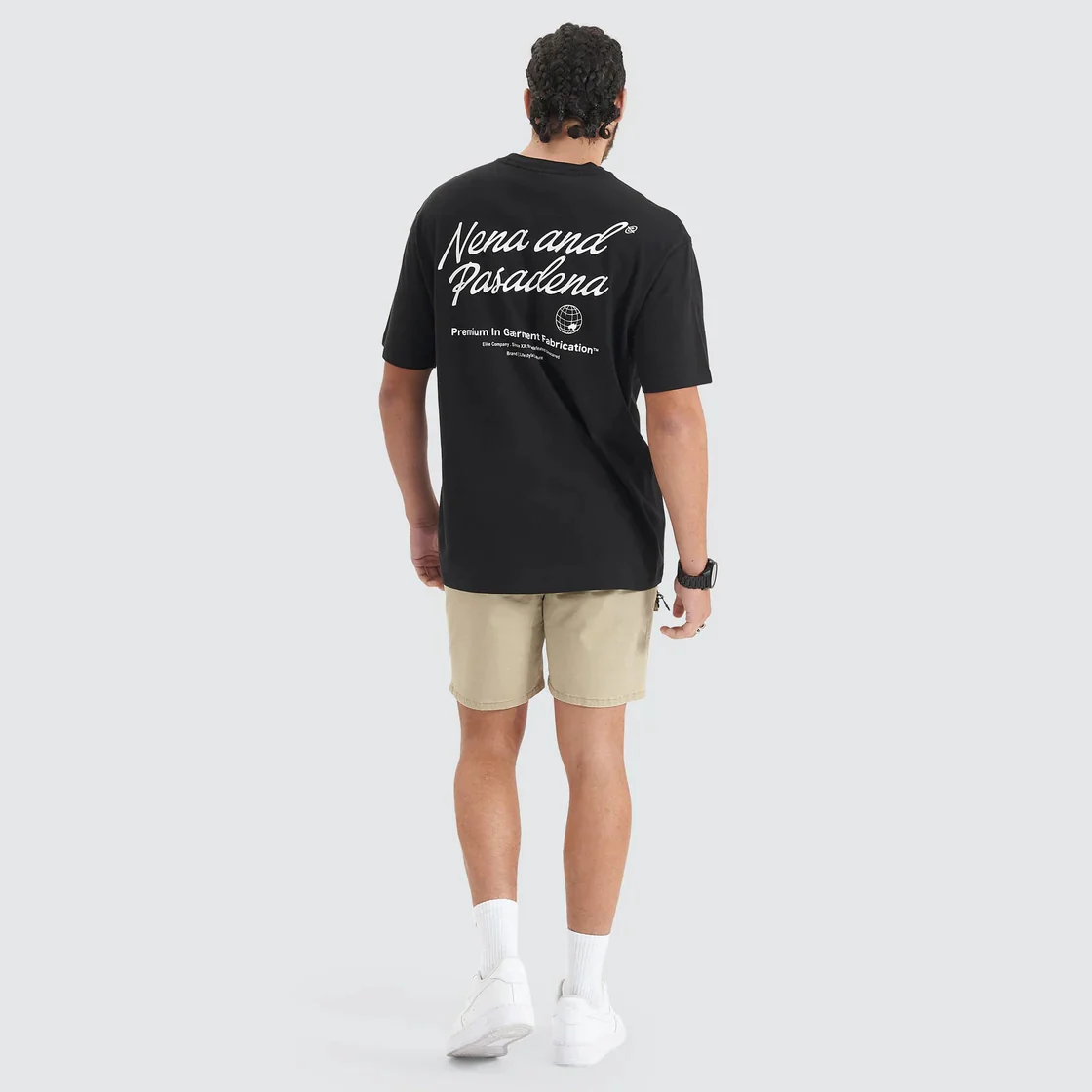 NENA & PASADENA Mens Bouncer Heavy Box Fit Tee - Jet Black - Image 8