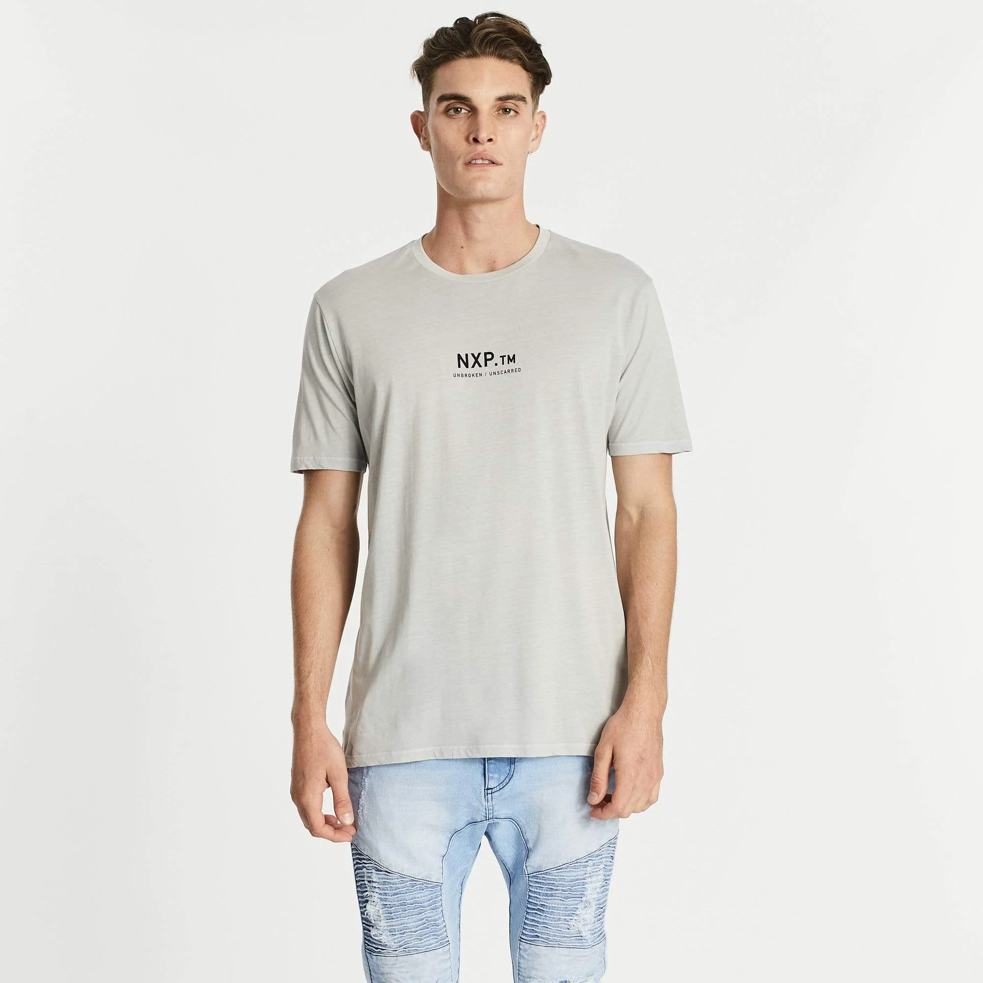 Nena & Pasadena MENS BRIGHTEST STEP HEM TEE - PIGMENT ROCK - Image 3