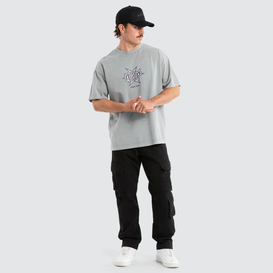 NENA & PASADENA Mens Civil Raptor Tee in Pigment Ultimate Grey - Image 7