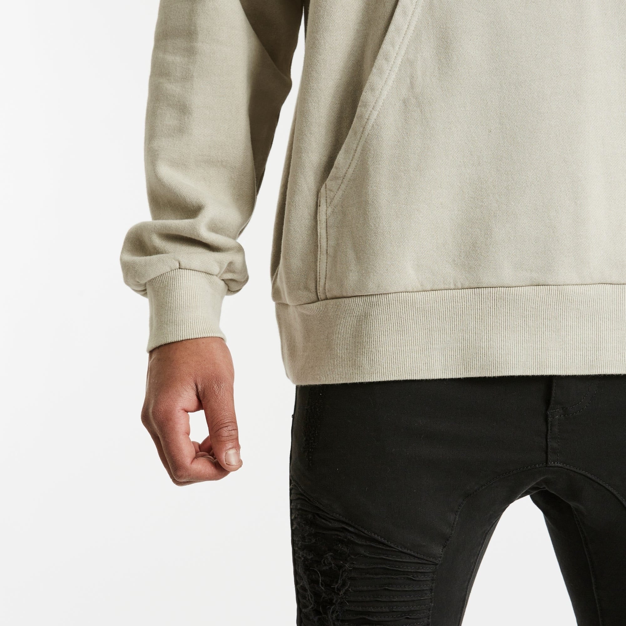NENA PASADENA Mens Elite Co. Relaxed Hooded Sweater Pigment Sand - Image 3