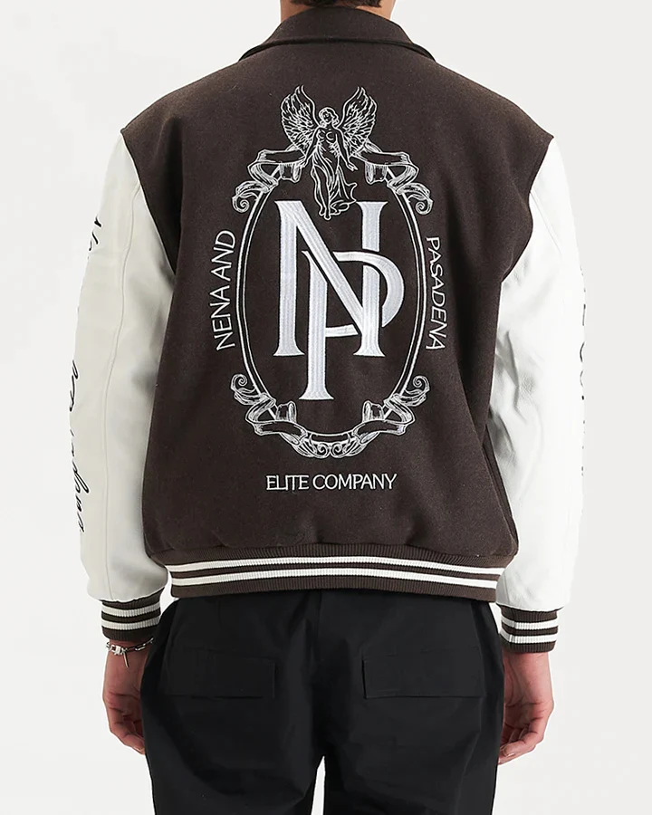 NENA & PASADENA Mens Facade Varsity Jacket - After Dark - Image 3